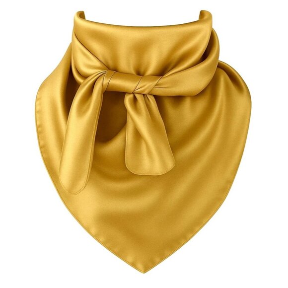 Gold Wild Rag Large Scarf 23x23" Satin Western Accessory Cowgirl or Cowboy - Picture 1 of 7